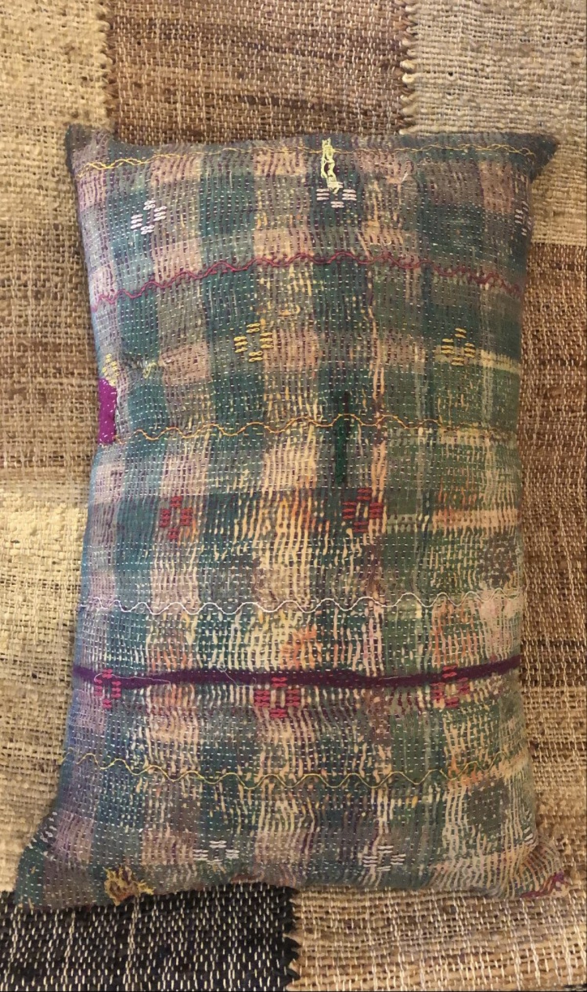 Coussin en kantha